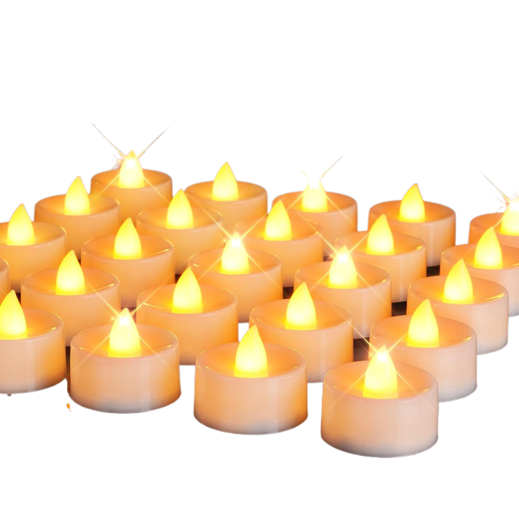 Homemory 12Pack Flameless LED Candles Tea Lights Battery Operated, Votive Halloween Ofrenda Funeral Christmas Electric Candles