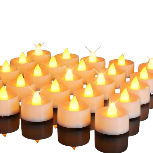 Homemory 100-Pack Flameless LED Candles Tea Lights Battery Operated, 200+Hours Electric Fake Candles Halloween Christmas