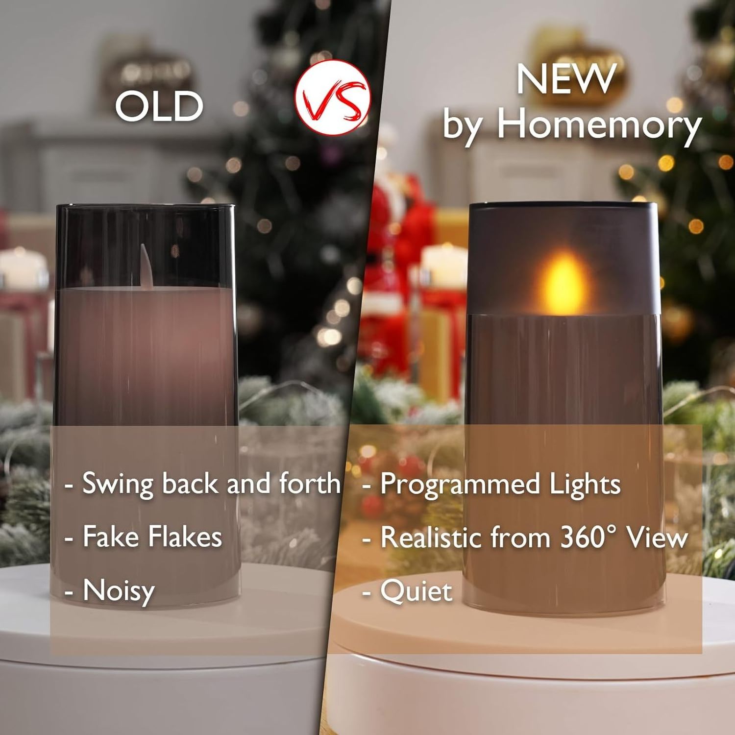 Homemory Realistic Flickering Flameless Candles with Dancing Flame, LED Candles, Battery Operated Candles with Remote and Timers