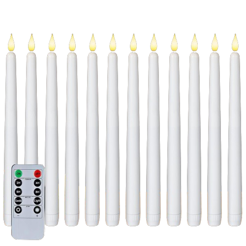 Homemory Home Decor Holiday Party Lighting Led Electronic Taper Candles White Flameless Battery Operated Remote Bestseller