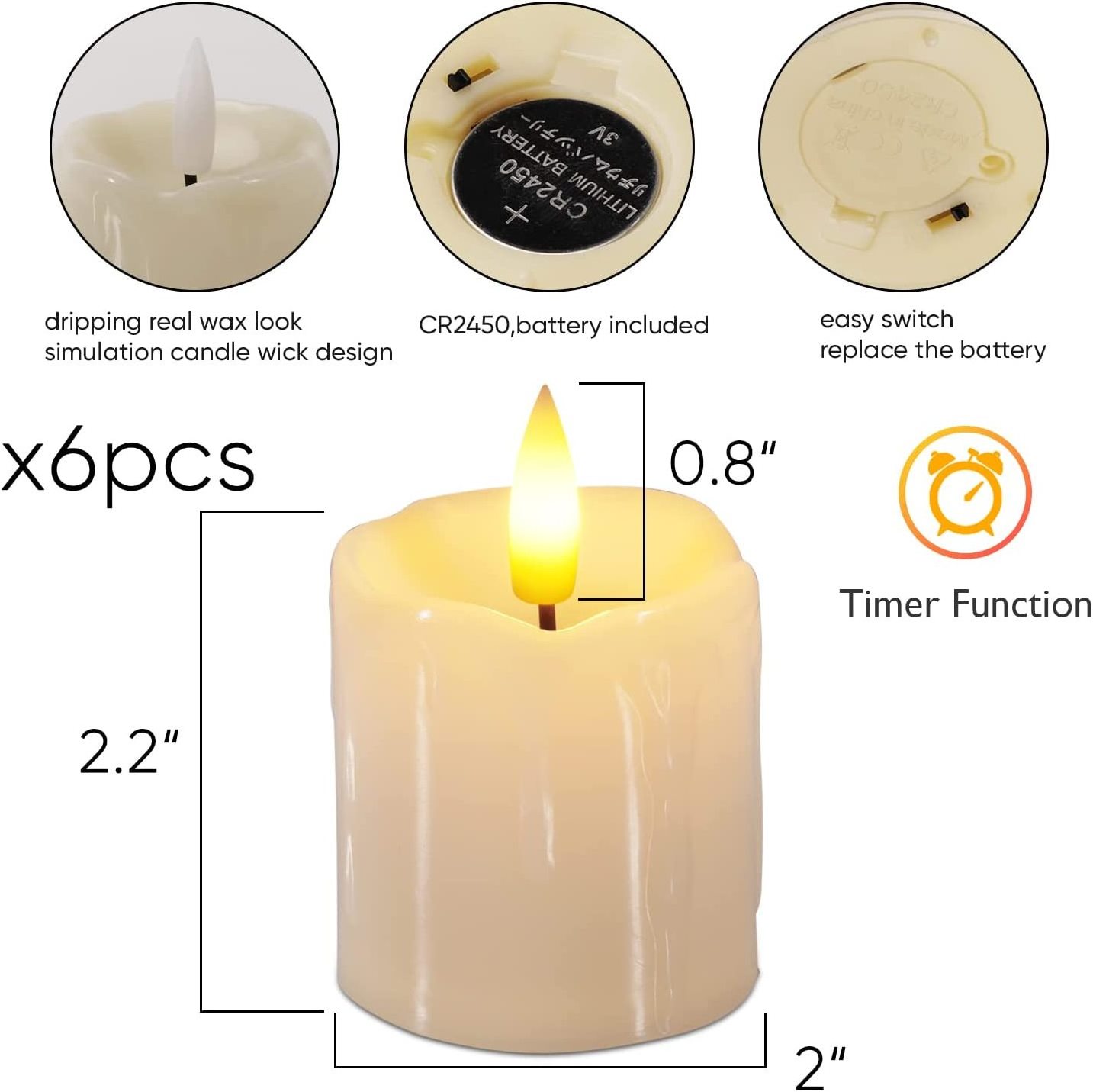 Homemory Electric Remote Control Flameless LED Candle Wholesale Flickering Votive Candles for Home Improvement