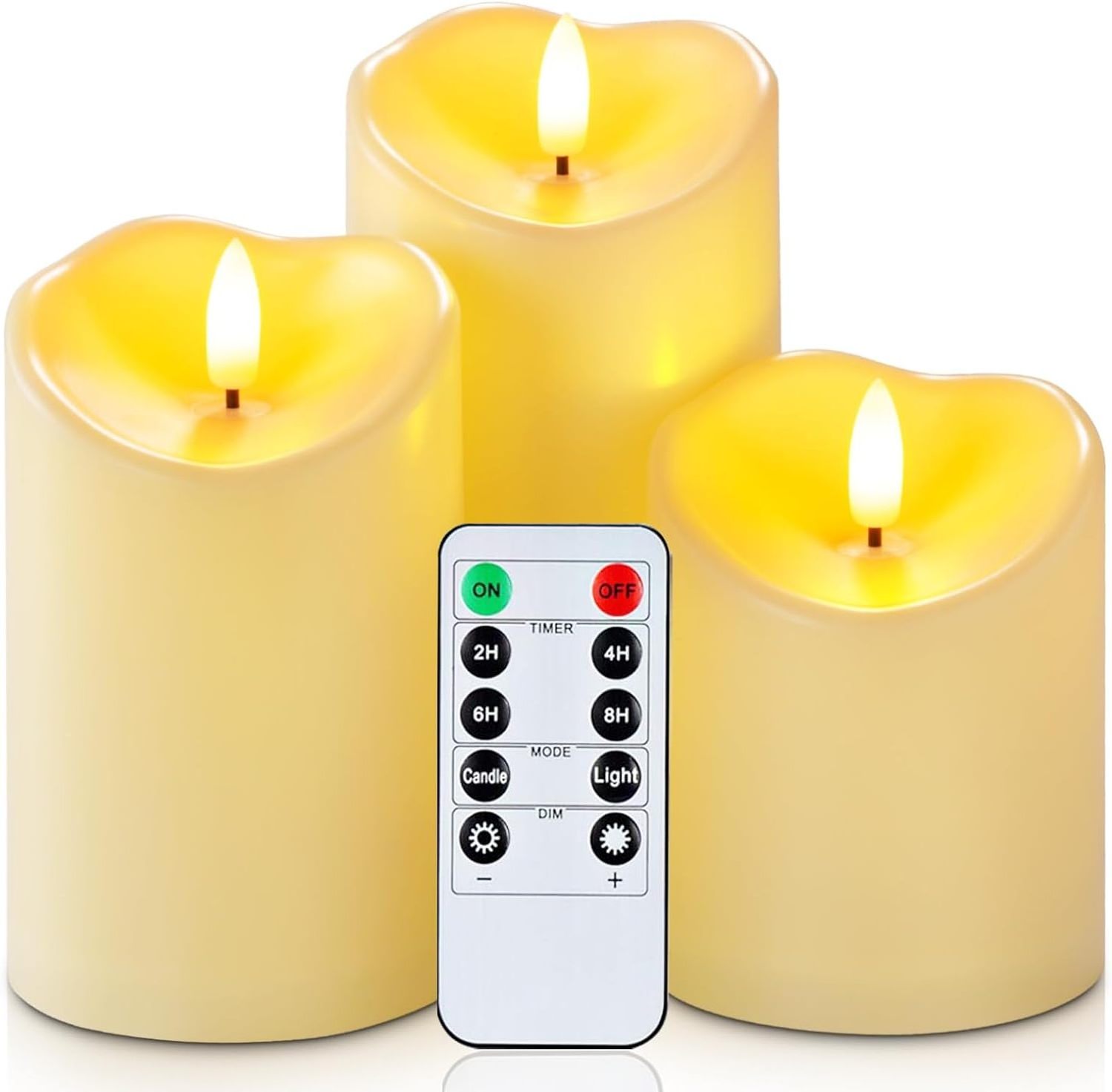 Homemory Flameless Candles, Battery Candles, LED Candles, Battery Operated Candles with Remote Timers, Electric Plastic Candles