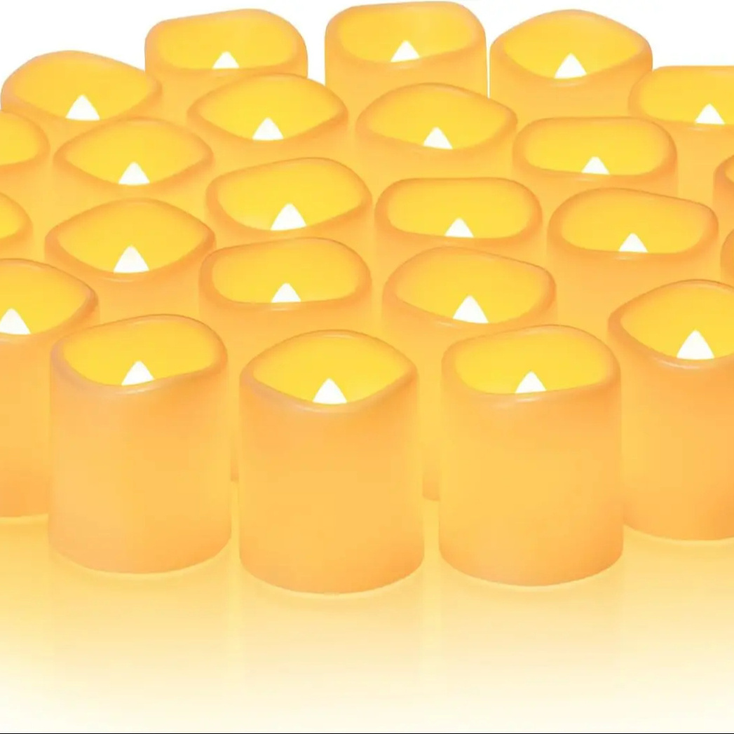 Homemory 24Pack Flickering Flameless Votive Candles, Battery Operated LED Tealight for Wedding, Christmas Decorations, Outdoor