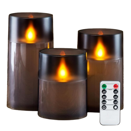 Homemory Realistic Flickering Flameless Candles with Dancing Flame, LED Candles, Battery Operated Candles with Remote and Timers