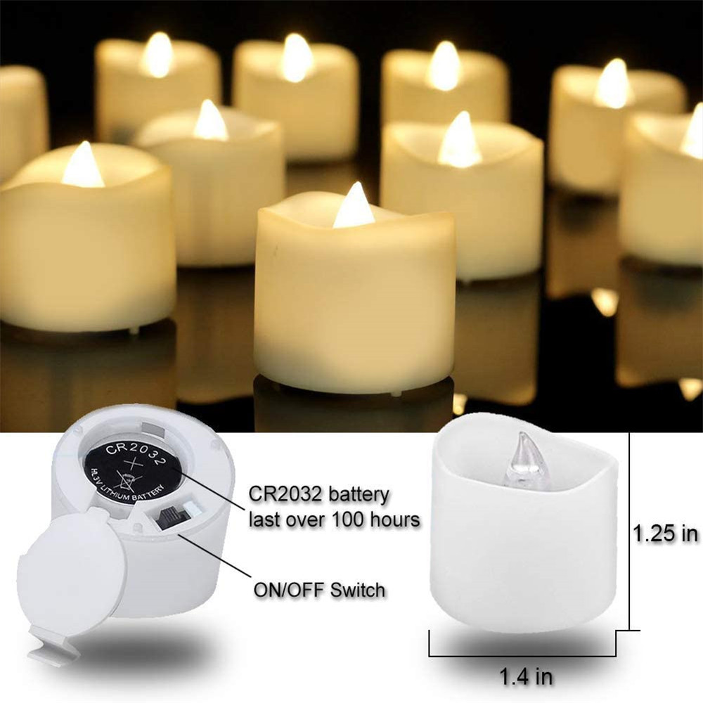 Homemory Wholesale Remote Control Tea Lights  Battery Operated Flameless Realistic Electric Flickering LED Tealight for Home