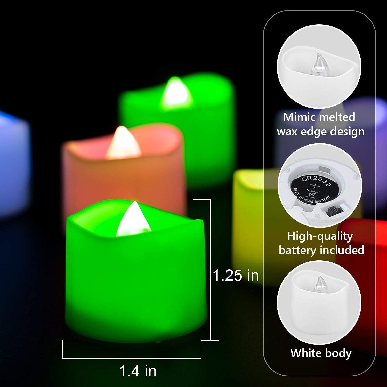 Homemory Color Changing Tea Lights Candles Battery Operated, Battery Tea Lights Candles for Home, Wedding,