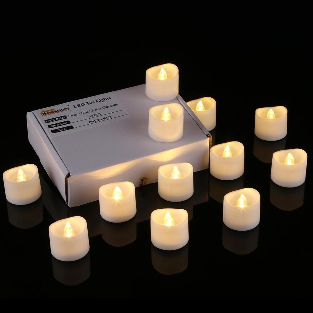 Homemory Realistic Flickering Battery Operated Flameless Candle, Electric LED Candle for Home, Wedding & Festival Decoration