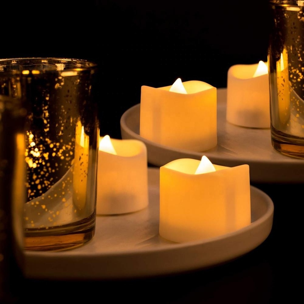 Homemory Flameless Bright LED Tea Lights, Flickering Battery Operated LED Candles for Wedding, Party & Home Decoration