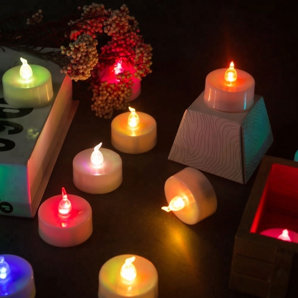 Homemory Battery Operated Smooth Color Changing LED Tea Lights, Electric Flameless Multi Color LED Candle for Christmas & Party