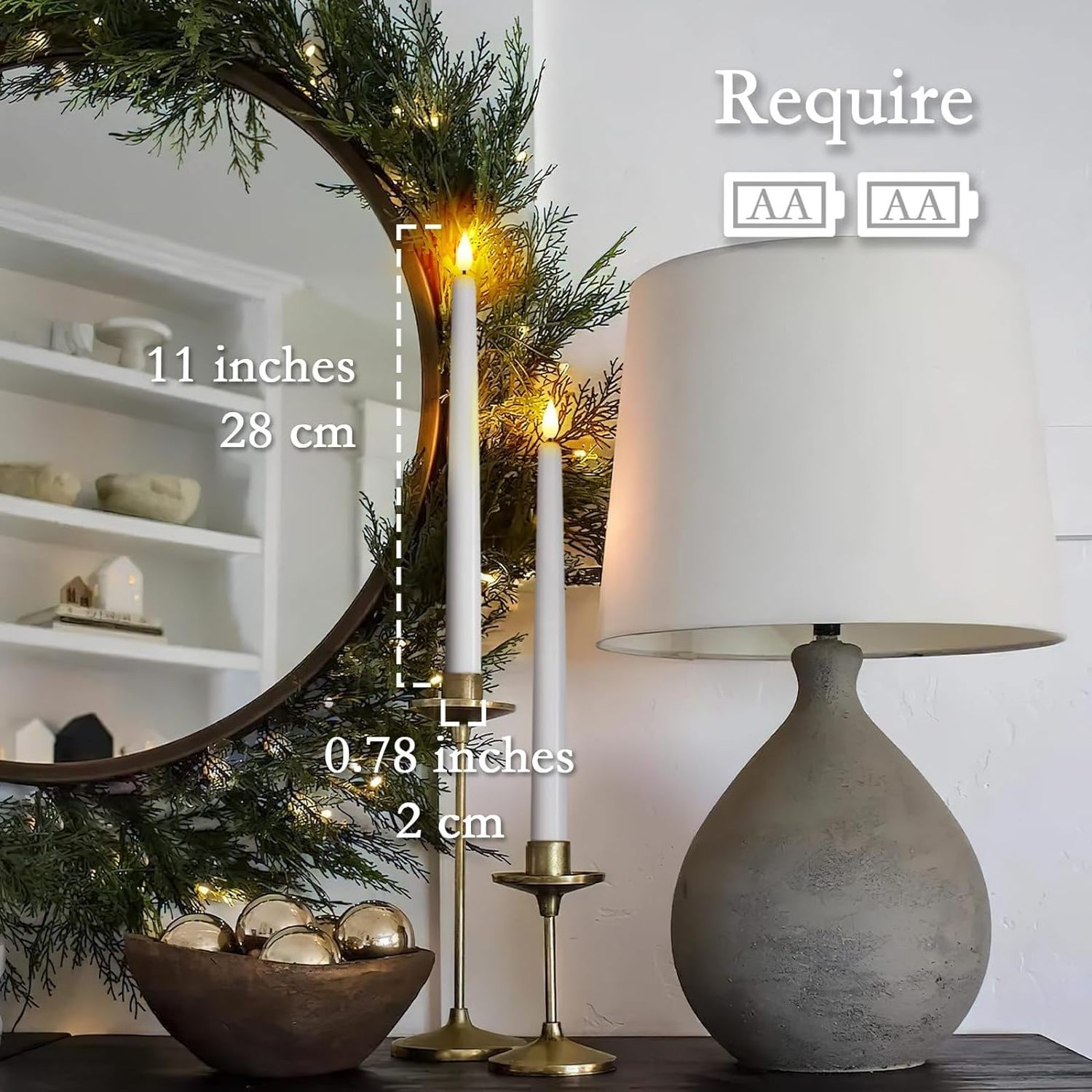 Homemory Home Decor Holiday Party Lighting Led Electronic Taper Candles White Flameless Battery Operated Remote Bestseller