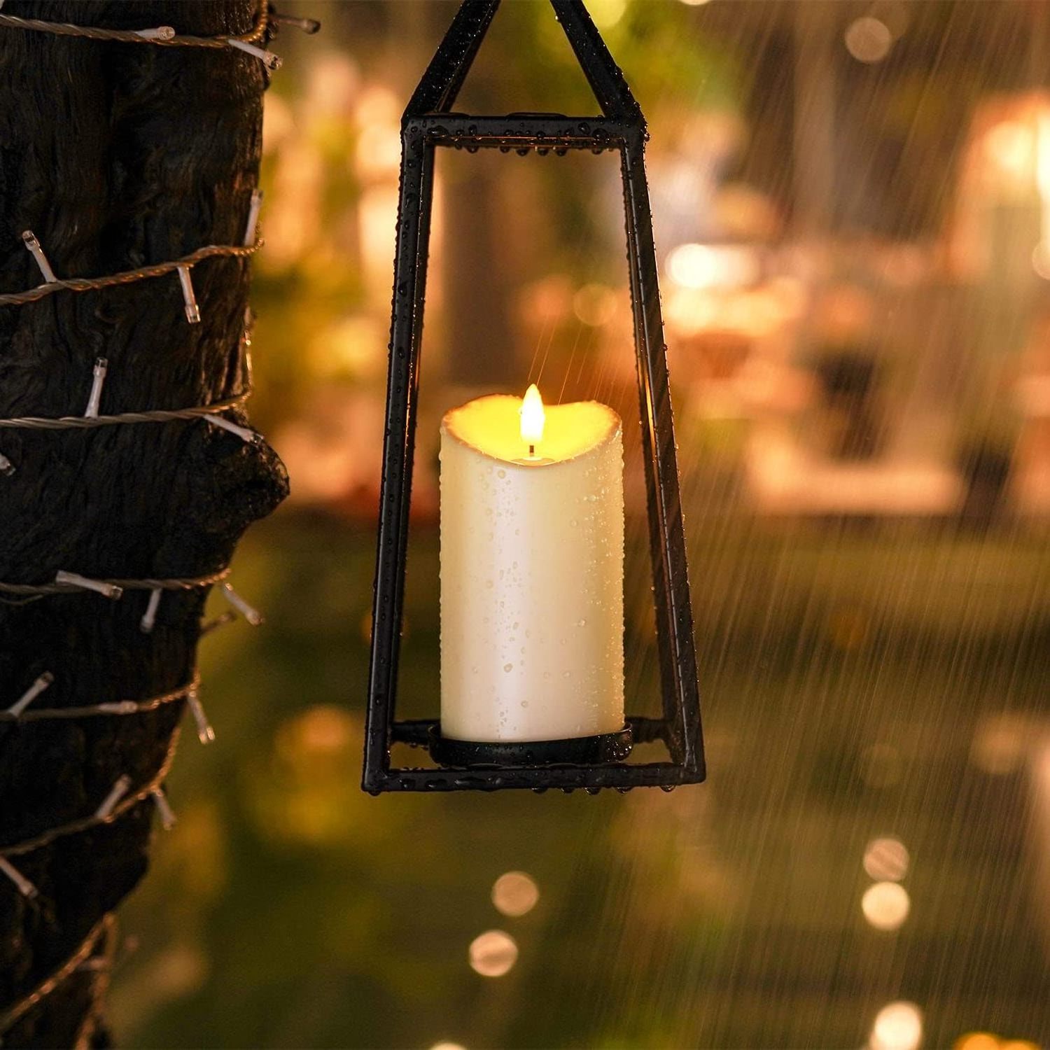 Homemory Outdoor Waterproof Flameless Candles, Battery Operated Candles with Remote and Timers, Electric Plastic Pillar Candles