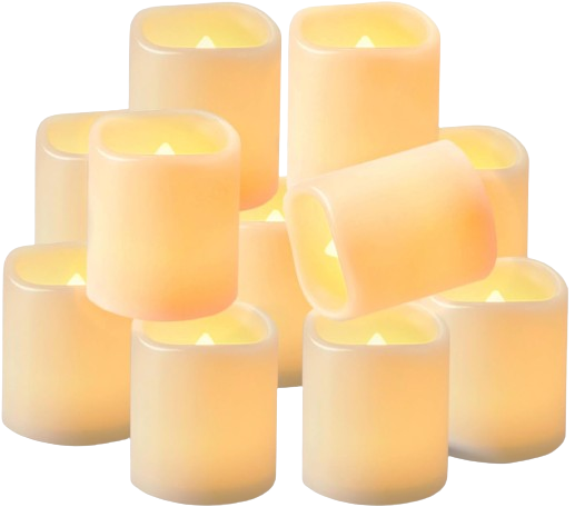 Homemory 12PCS Auto Timer Flameless Votive Candles, Flickering Battery Operated LED Tea Light Candles, Battery Included