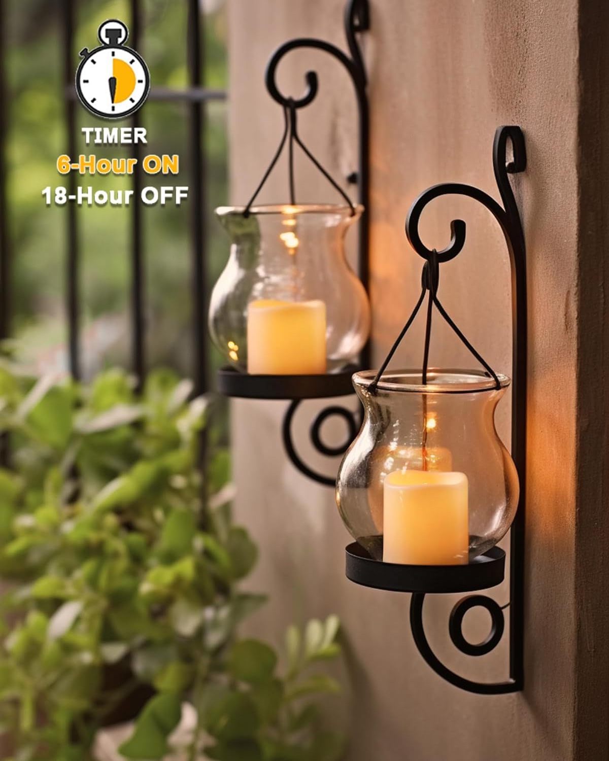 Homemory 12PCS Auto Timer Flameless Votive Candles, Flickering Battery Operated LED Tea Light Candles, Battery Included