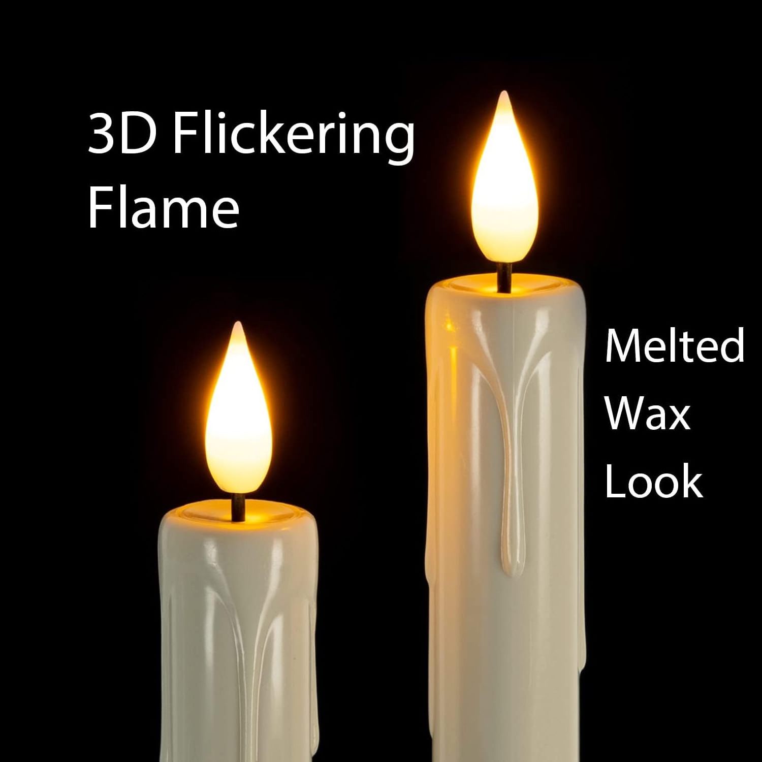 Homemory 3 Pcs Flameless Taper Candles with Remote Timer Dimmer, 9.6