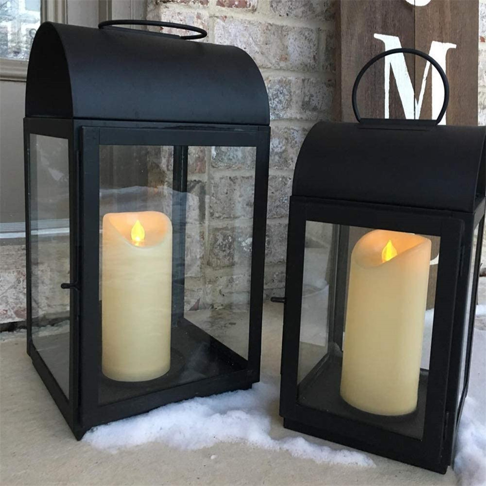 Homemory Battery Operated Flickering Flameless Pillar Outdoor Waterproof LED Candles with Remote Timer for Wedding, Party