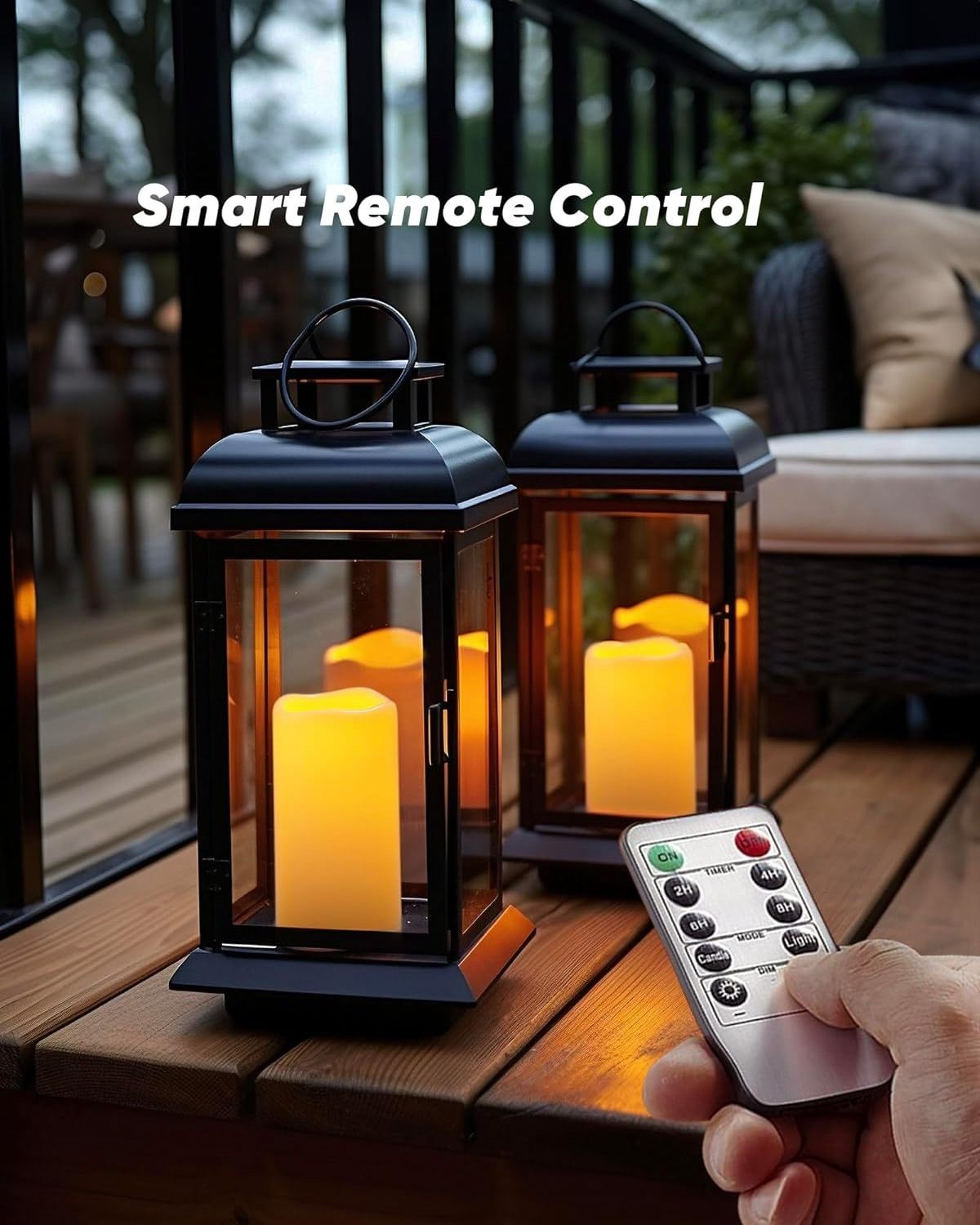 Homemory Outdoor Waterproof Flameless Candles, Battery Operated LED Pillar Candles with Remote Control and Timer