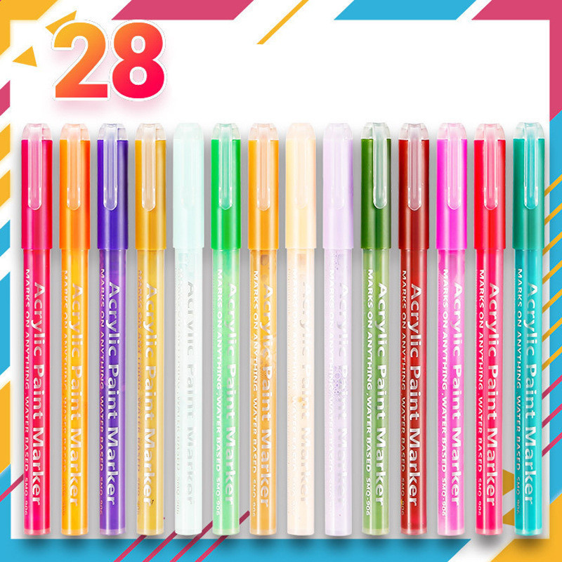 New Products 12/24/30 Colors Acrylic Paint Pens Non Toxic Wholesale Water-based Acrylic Paint Markers