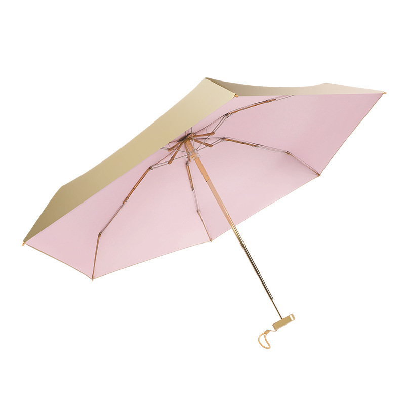 Mini Parasols Sunshade Summer Waterproof Small Chinese Pocket Cheap Golden Handle Umbrella For Gift