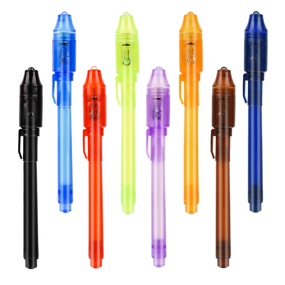 Disappear Ink Promotional UV Light Pen With Laser Pointer Office Design Use Colorful Pen With Customer Logo