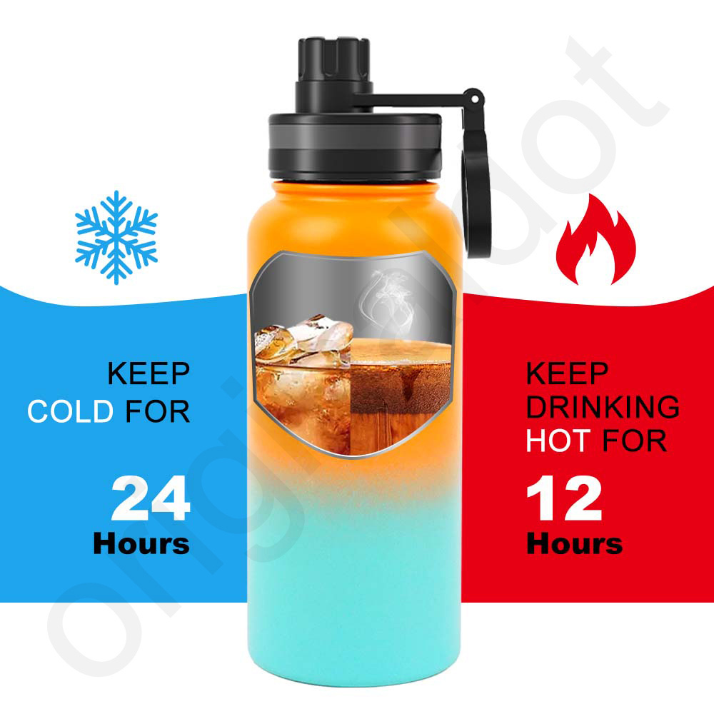 Stainless Steel Water Bottle 32 oz Vacuum Insulated Double Walled Leak Proof Sports Water Bottle with Straw for Gym Travel