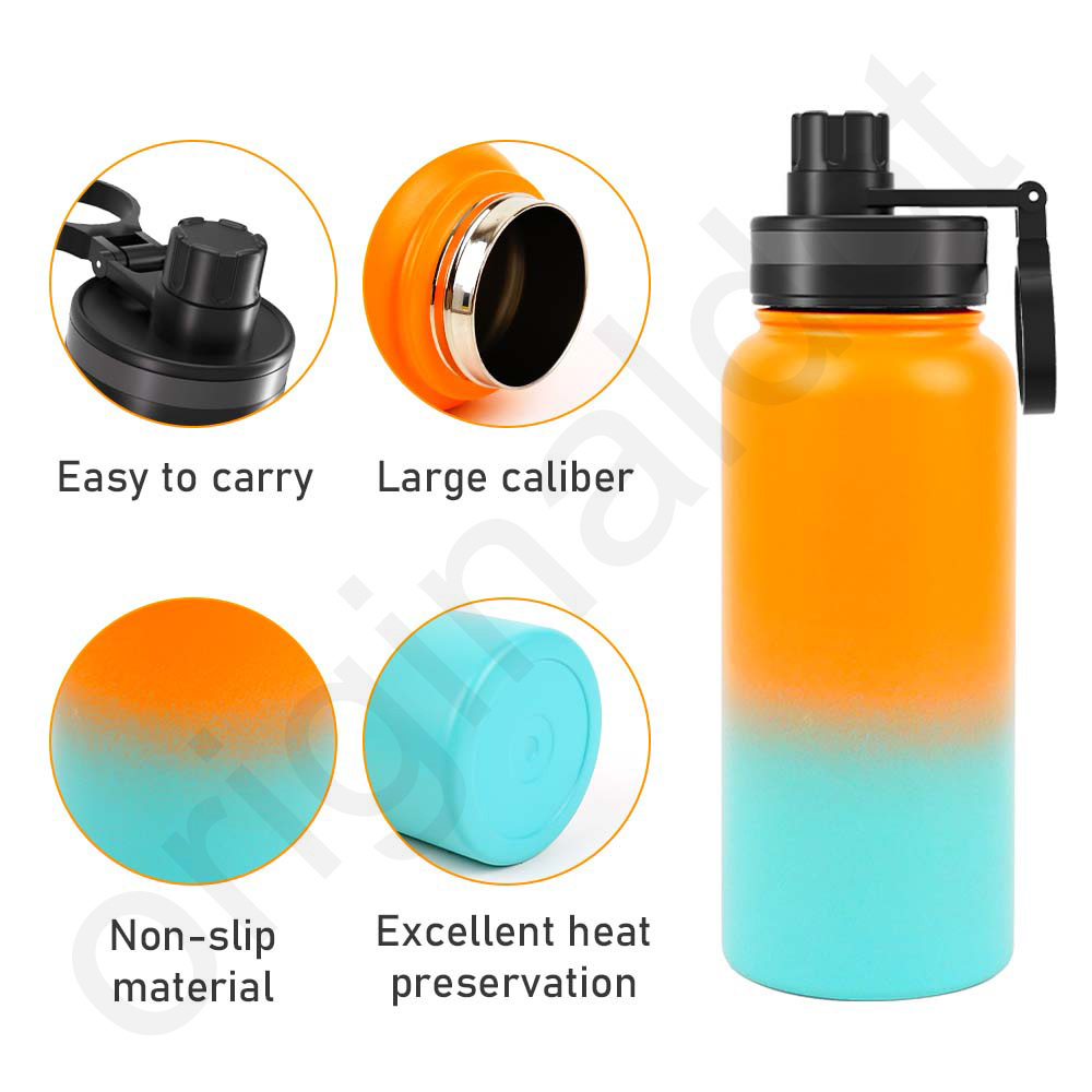 Stainless Steel Water Bottle 32 oz Vacuum Insulated Double Walled Leak Proof Sports Water Bottle with Straw for Gym Travel