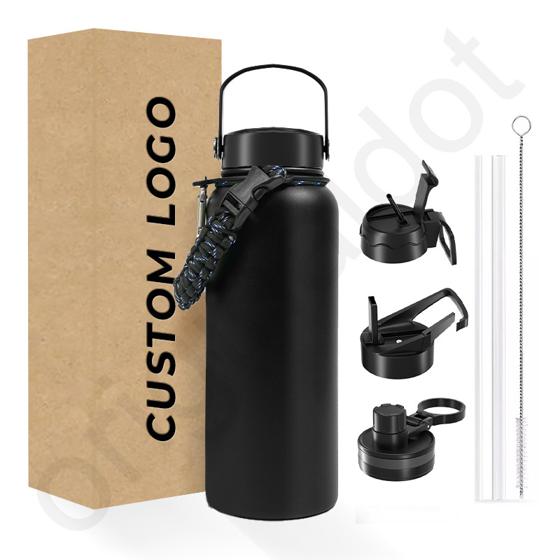 Stainless Steel Water Bottle 32 oz Vacuum Insulated Double Walled Leak Proof Sports Water Bottle with Straw for Gym Travel