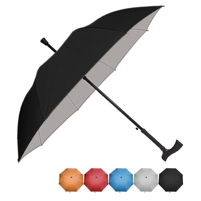 Large Crutch Umbrella Men Strong Windproof Crutch Long Handle Umbrella Walking Cane Climbing Umbrellas