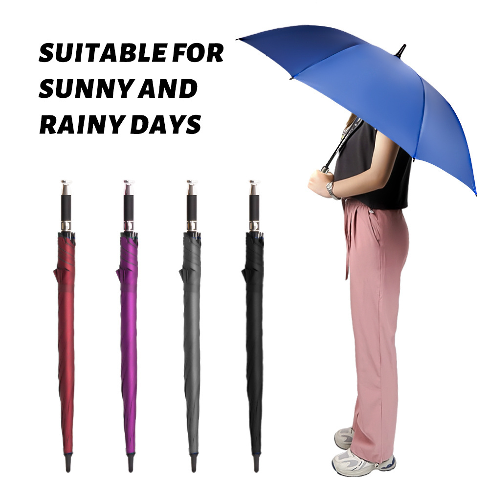 2024 Hot Sale Design Golf Umbrella Wind Proof Umbrella Solid Color Simple Straight Handle Golf Umbrella With Logo