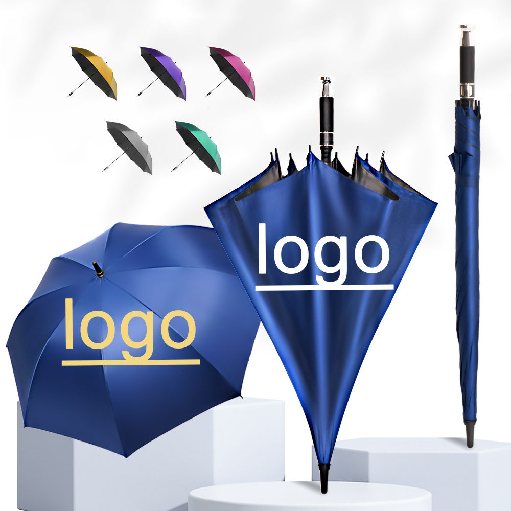 2024 Hot Sale Design Golf Umbrella Wind Proof Umbrella Solid Color Simple Straight Handle Golf Umbrella With Logo