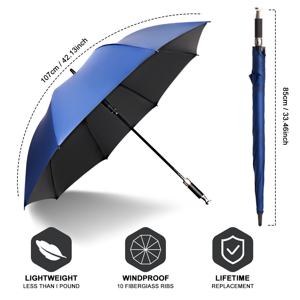 2024 Hot Sale Design Golf Umbrella Wind Proof Umbrella Solid Color Simple Straight Handle Golf Umbrella With Logo