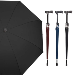 High Quality Walking Sticks Umbrella Windbreak Ribs Walking Cane Crutch Umbrella for Climbing