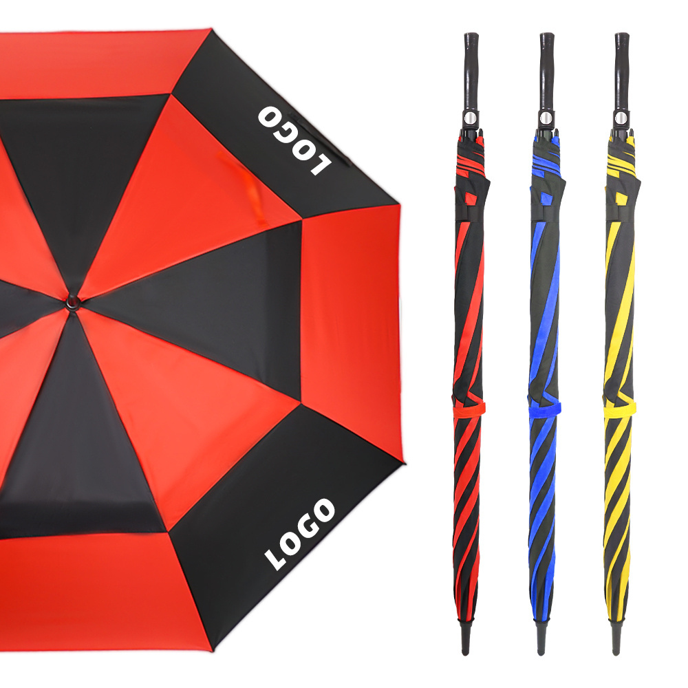 Wholesale Rain Umbrella Custom Print Logo 30 inch large Golf Straight Umbrella Windproof Custom Golf Umbrella With Logo