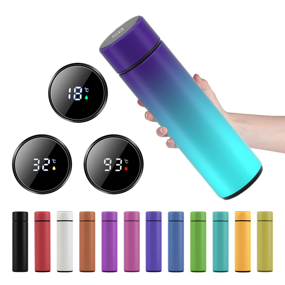 Top Seller Vacuum Insulated Smart Water Cup 500ml LED Vacuum Flask Stainless Steel Smart Water Bottle