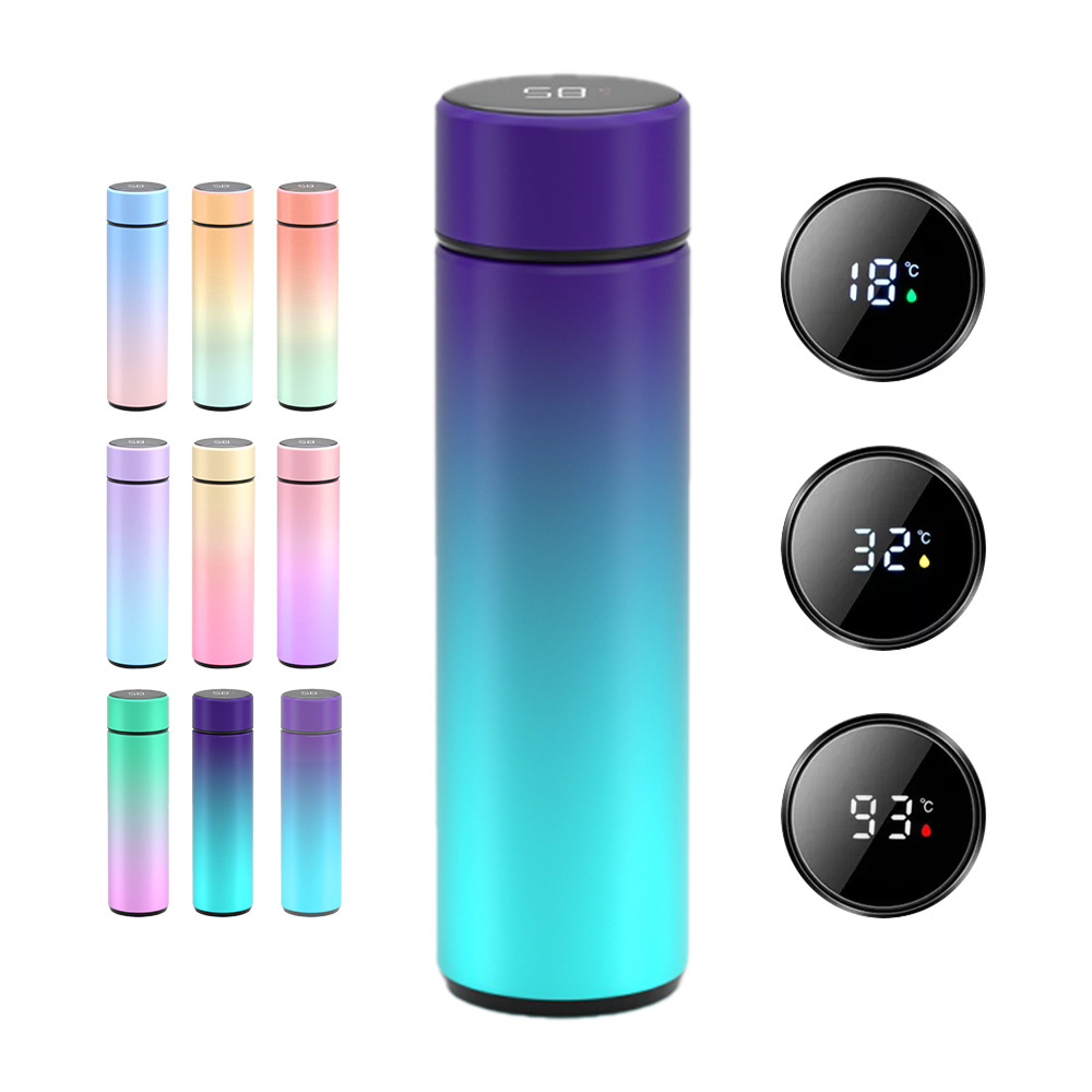 Top Seller Vacuum Insulated Smart Water Cup 500ml LED Vacuum Flask Stainless Steel Smart Water Bottle