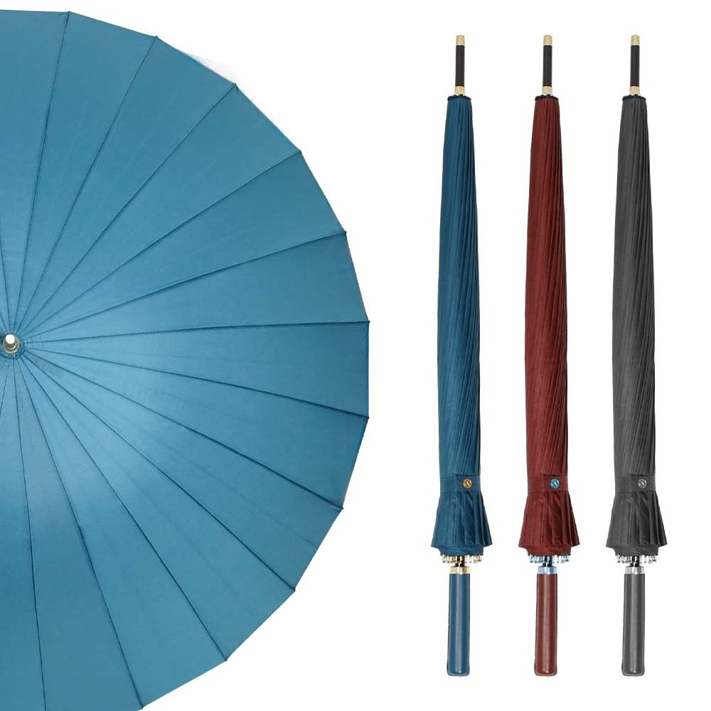 New Chinese Style Semi-Automatic Color Windproof  Straight Rod High Quality Glass Fiber Custom Cane Golf Umbrella With Logo