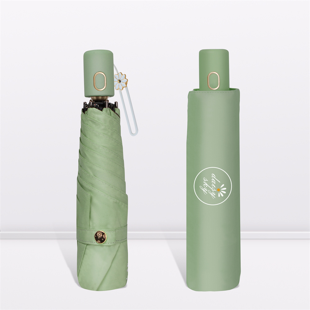 Color Glue Sun Protection And Uv Protection Forest Series Simple And High-Quality Little Daisy  Folding Sun Umbrella With Logo