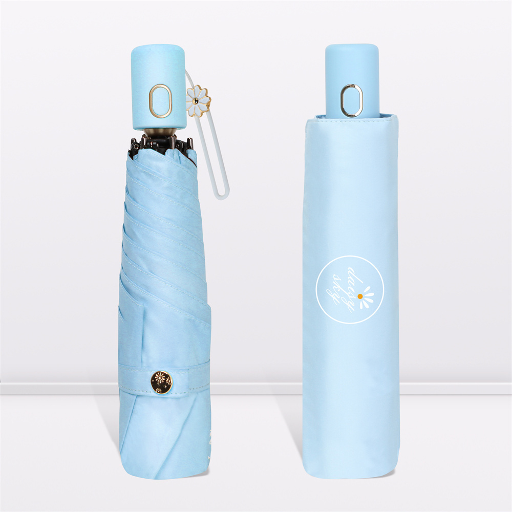 Color Glue Sun Protection And Uv Protection Forest Series Simple And High-Quality Little Daisy  Folding Sun Umbrella With Logo