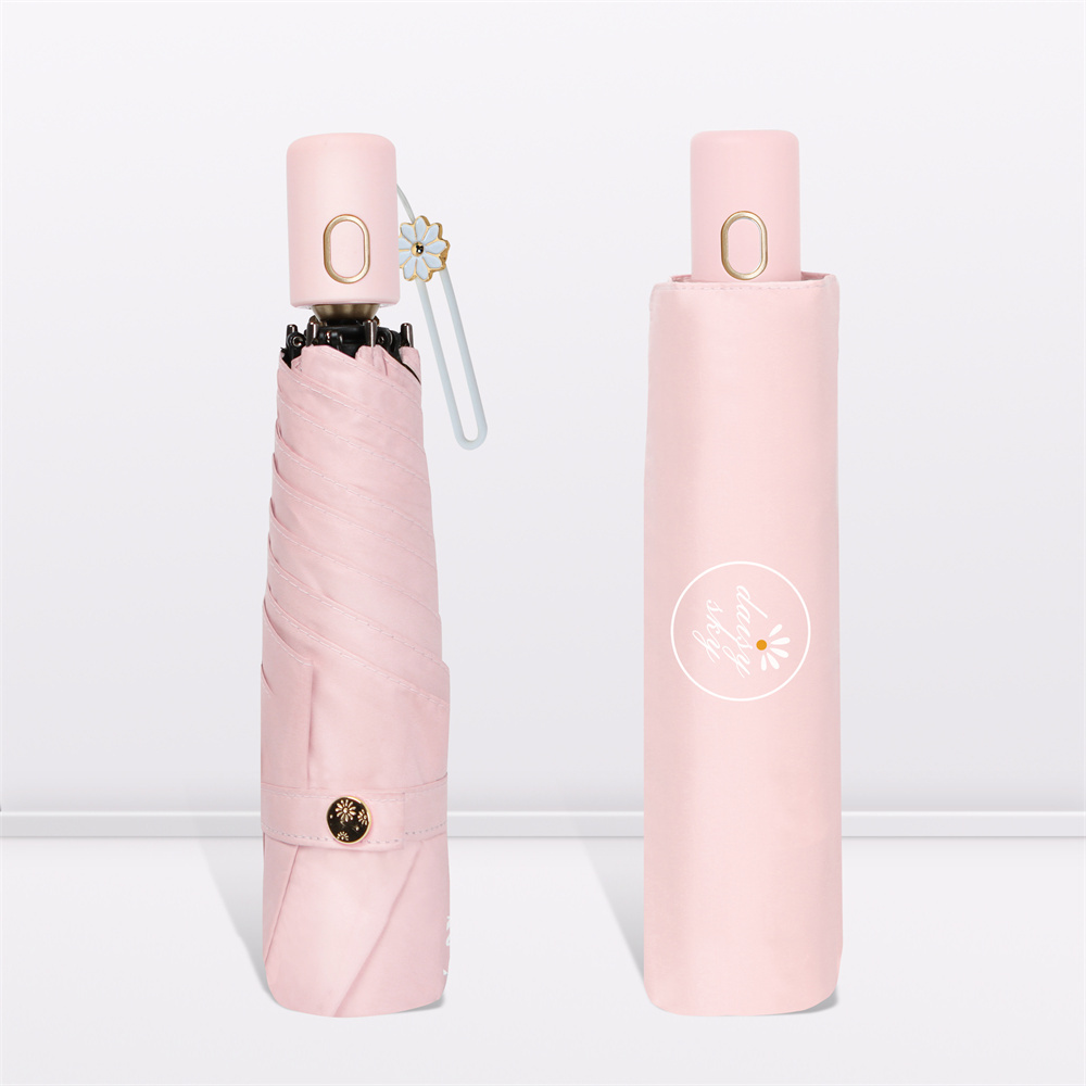 Color Glue Sun Protection And Uv Protection Forest Series Simple And High-Quality Little Daisy  Folding Sun Umbrella With Logo