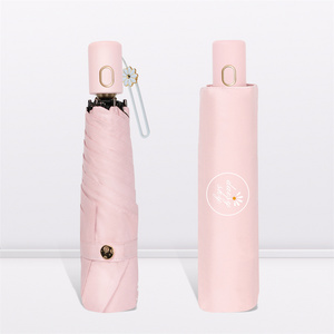 Color Glue Sun Protection And Uv Protection Forest Series Simple And High-Quality Little Daisy  Folding Sun Umbrella With Logo