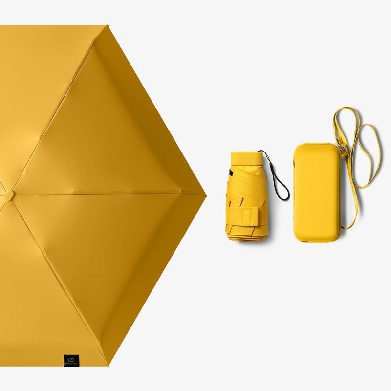 Capsule 50% Off Mini Portable Rain Or Shine Sun Protection Sunshade Anti-Uv Compact Upf50+ Card Umbrella With Logo Custom