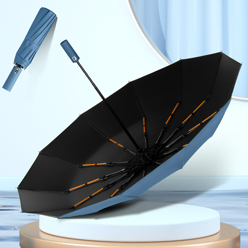 High Quality 3 Fold Waterproof Foldable Inverted Chinese Luxury Reverse Wholesale Umbrella For Gift