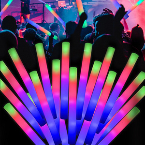 Custom Party Supplies 3 Modes Multi-Color Flashing LED Light Up Foam Sticks Foam Glow Stick