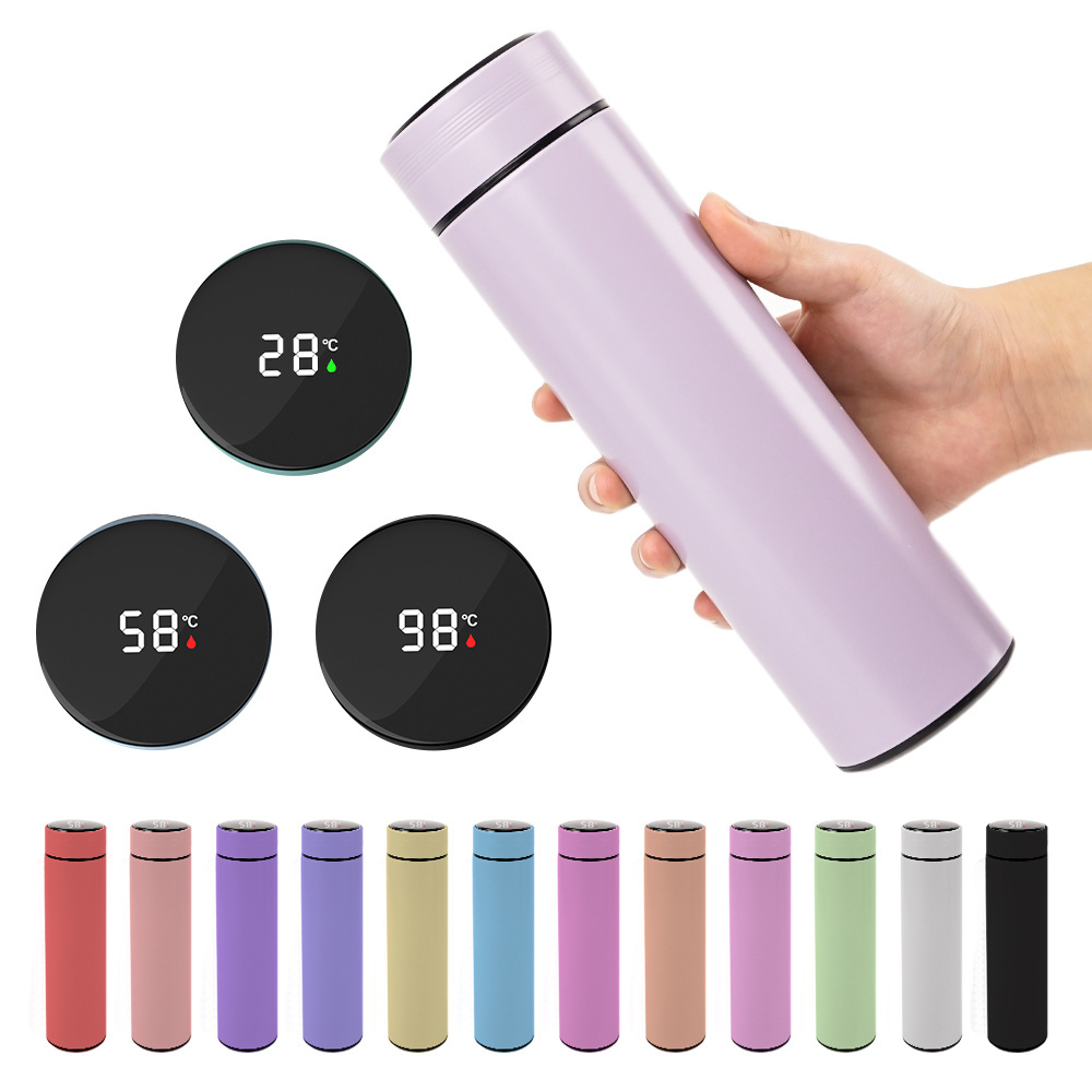 Smart Water Bottle with LED Temperature Display Tea Infuser Bottle Travel Coffee Mug  Flask for hot and cold drinks