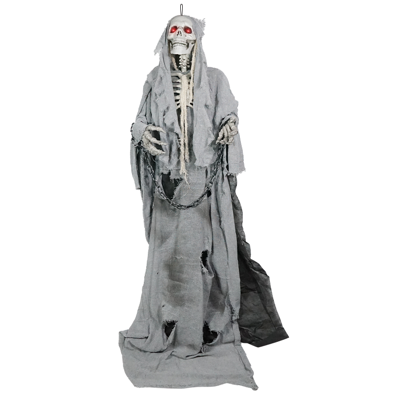 2024  Halloween Decorations Wholesale Factory Price Animatronics Accessories Hanging Ghost Party Skeleton With Glowing Eyes