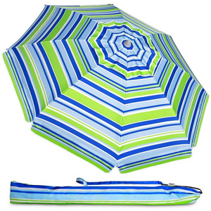 Hot Sale Outdoor Portable With Tilt Pole Carry Bag Air Vent Casual Beach Anti-Uv  7.2' Beach Umbrella With Sand Anchor