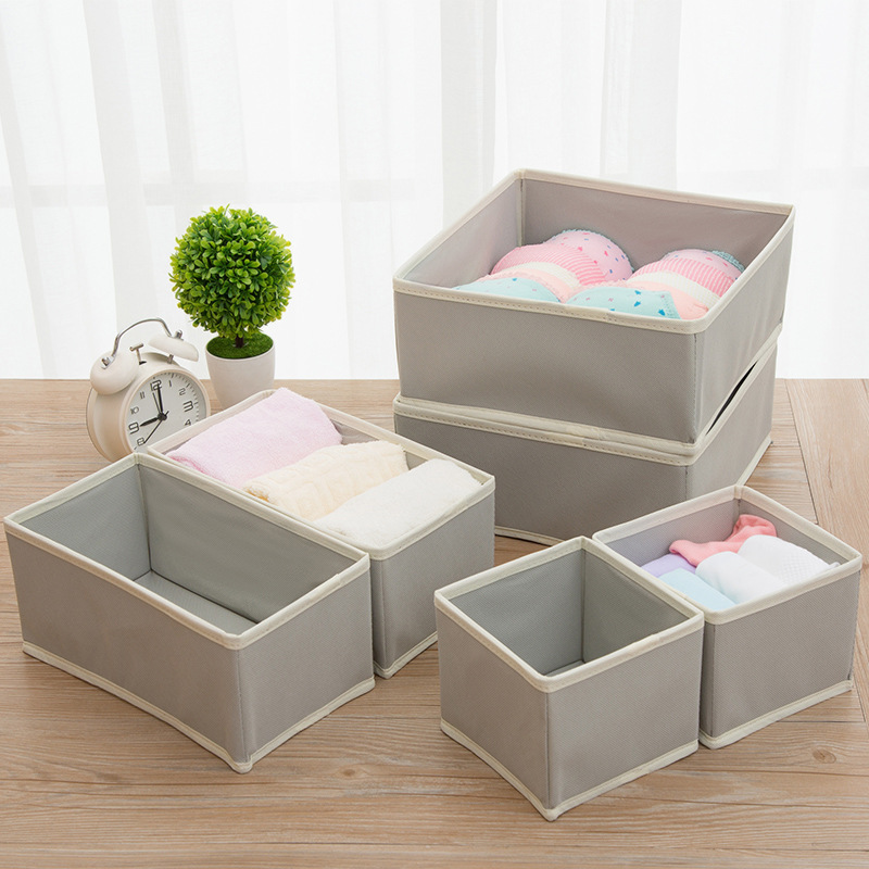 2022 Hot Sale High Quality Six-Piece Set Fashion Organizador De Ropa Coverless Underwear Storage Boxes