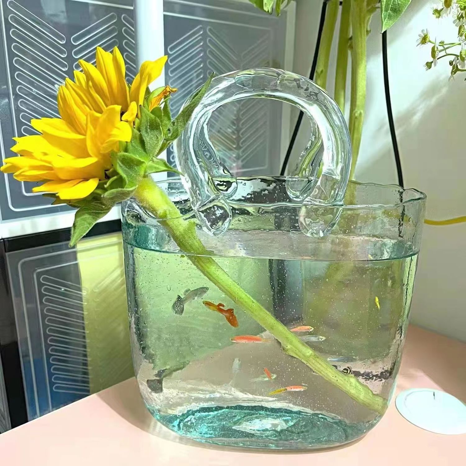 Wholesale Houseware Flower Clear Cheap Cylinder Customized Glass Vase purse vase For Decoration