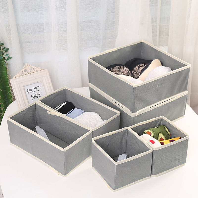 2022 Hot Sale High Quality Six-Piece Set Fashion Organizador De Ropa Coverless Underwear Storage Boxes