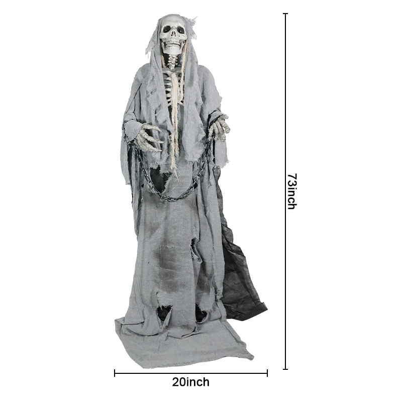 2024  Halloween Decorations Wholesale Factory Price Animatronics Accessories Hanging Ghost Party Skeleton With Glowing Eyes