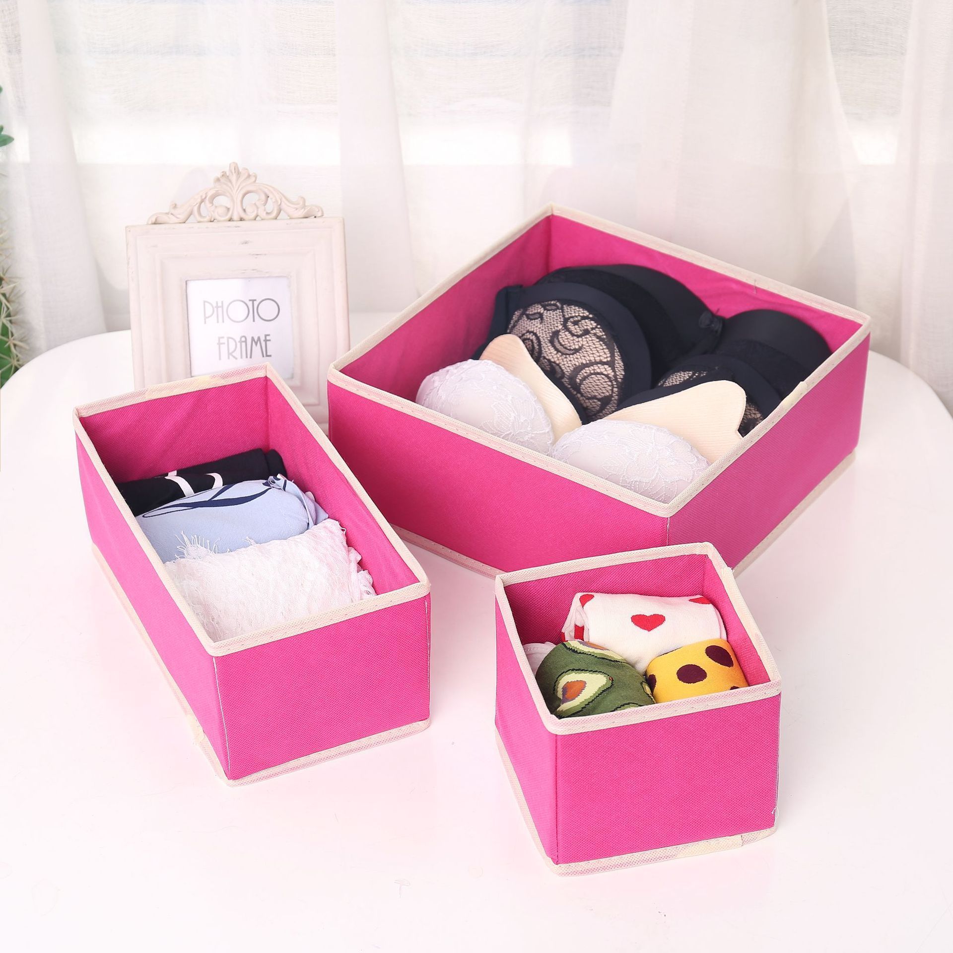 2022 Hot Sale High Quality Six-Piece Set Fashion Organizador De Ropa Coverless Underwear Storage Boxes